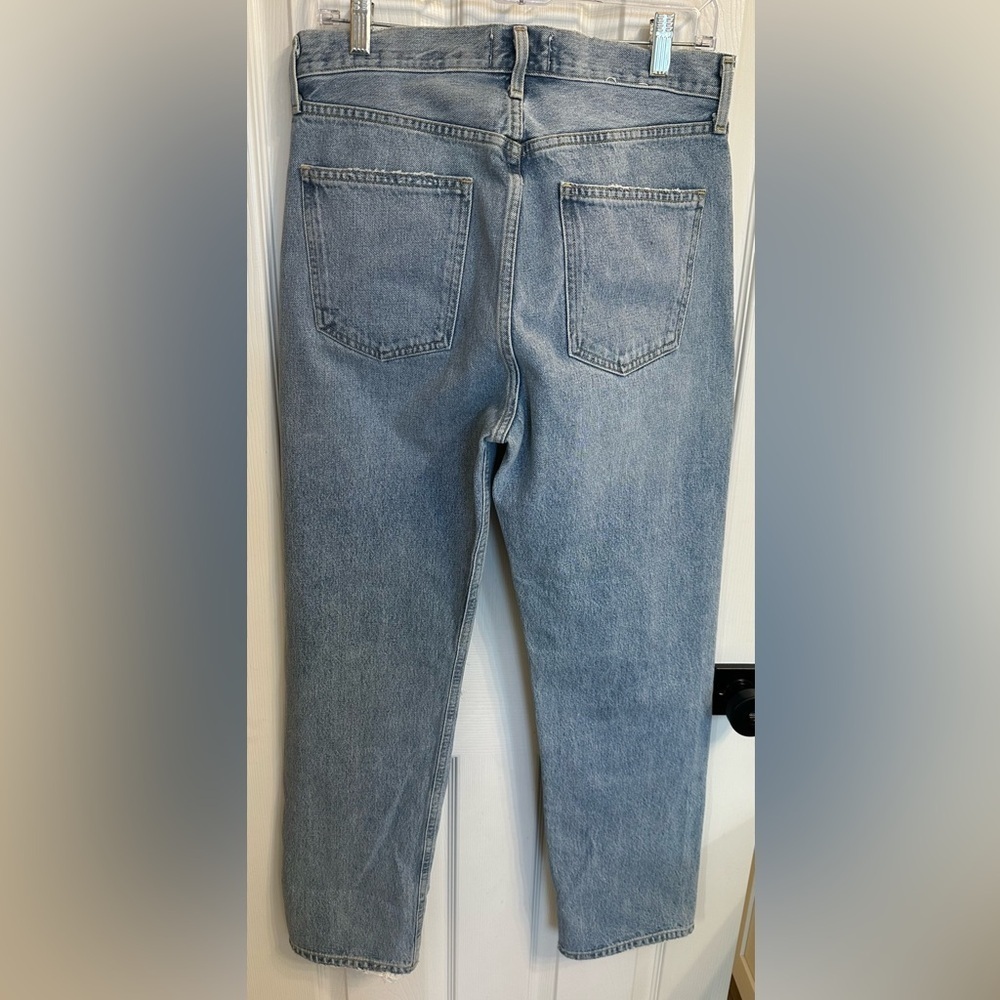 Agolde 90’s Mid Rise Distressed Straight Leg Jeans Size 28 $268 - Picture 6 of 7